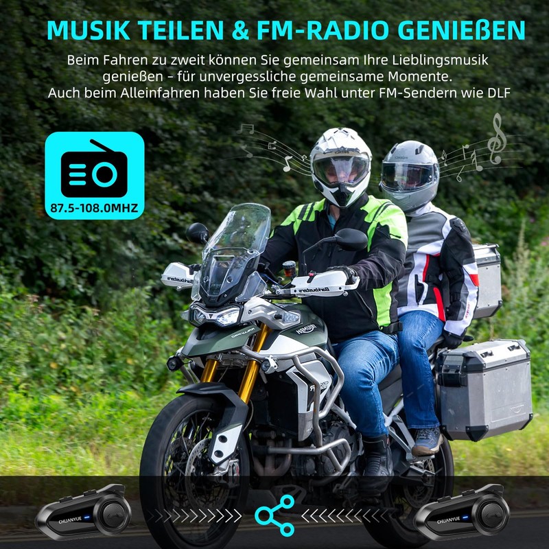 CHUANYUE R18 Motorcycle Intercom, Motorcycle Helmet Communication System for up