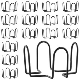 FUNSUEI 16 PCS Black Metal Coaster Holder Square, 4 Inch Iron Coaster Holder, Metal Drink Coaster Storage Holder Bulk, Coaster Rack Holder Round for Both Square or Round Coaster Sets