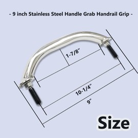 Boat 25,4 cm Edelstahl Griff Griff Griff Handlauf Griff Mehrzweck Marine Hardware poliert Spiegel mit Doppelendnieten, 2 Pcs