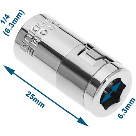 Screwdriver Bit Adapter, 2 Pcs 1/4" Square Drive To 1/4" Hex Socket Bits Converter, 6.3mm Screwdriver Head Connector, for Screwdriver Bit, Socket Adapter, Step Drill, Chamfer Converter