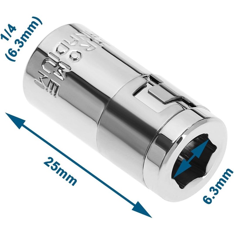 Screwdriver Bit Adapter, 2 Pcs 1/4" Square Drive To 1/4"
