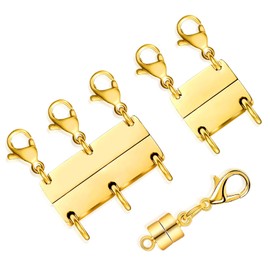 Cabipeove Necklace Layering Clasps, 3Pcs Layered 18k Gold Necklaces for Women, Necklace Separator for Layering, Jewelry Clasps for Necklaces