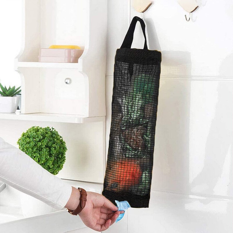 Plastic Bag Holder Dispenser Mesh Storage Garbage Bags Organizer Hanging