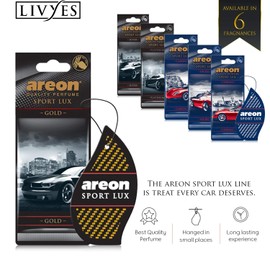 AREON Sport Lux Silver - Hanging Cardboard Air Freshener for Car, Home & Office - Premium Cologne Perfume with Natural Fragrances - Long Lasting, Fresh, Luxurious Scent - Stylish Design - Pack of 24