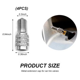 SHMZK 4 PCS Double Seal Flow Through Valve Stem Cap, Tire Valve Stem Extension High Pressure Inflate Tire Valve Caps, Tire Valve Extender for Car Truck RV Trailer Semi Bus