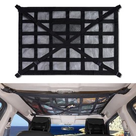 COBIVI Car Storage, Ceiling, Car Ceiling Storage, Luggage Net, Luggage Fixing Net, Roof Box, Cargo Net, 2-Layer Type, Car Storage, Roof Net, Car Adjustable, Buckle Fixed, Staying in Car, Convenient