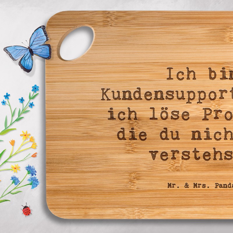 Mr. & Mrs. Panda Frühstücksbrettchen Spruch Kundensupporterin Heldin - Geschenk,