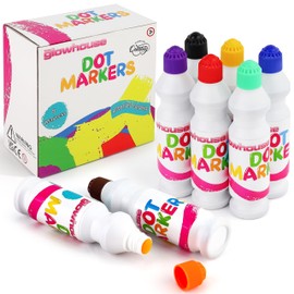 The Glowhouse 8 Dot Markers Colourful Set Washable Non-Toxic Marker for Children Early Education Creative Art Bingo Dabber