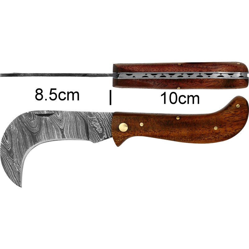 3860. laguiole artisan Serpette Damas élégance 10 cm Rosewood Handle