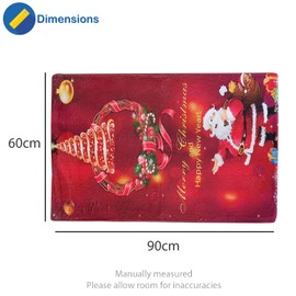 Komonee Xmas Themed Large Jumbo Oversized Merry Christmas Welcome Doormats Festive Holiday Decorations and Happy New Year Red Santa Claus Door Mat 60cm x 90cm