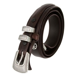 Five Card Stud Poker Men's Western Oil-Tan Genuine Leather Ranger Belt