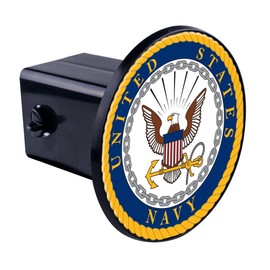 Navy (Round) Plastic Plastic ABS Trailer Hitch Cover Car-Truck-SUV 2" Receiver
