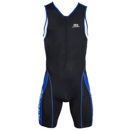 Aropec Men's Triathlon Panther Lycra Suit - Black/Blue/White, Small