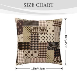 Coffee Themed Decorative Throw Pillow Covers 18 x 18, Vintage Polka Dot Coffee Time Brown Farmhouse Cushion Case Decor, Cafe Life Seasonal Home Decoration for Sofa Couch