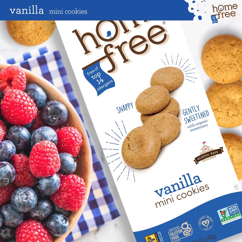 Homefree Treats you Can Trust, 70% Organic, Vanilla Mini Cookies,