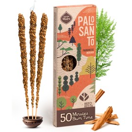 Sagrada Madre 4pcs Wildly Harvested Palo Santo Incense Sticks (Frankincense), 6.7” Long - Non-Toxic, Aromatic Incense Sticks (50 min Approx. Burning Time) to Heal & Calm Your Body and Environment