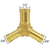 Joywayus 3/8"x 3/8"x 1/2" Barb Reducer, Brass Reducing Y 3-way