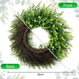 26” Boxwood Wreaths for Front Door Summer Wreaths for Front Door