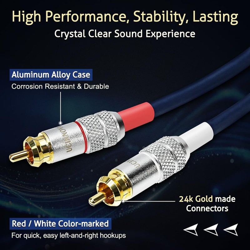 UCINNOVATE RCA Audio Cable for Amplifier, 13 AWG 30cm 2