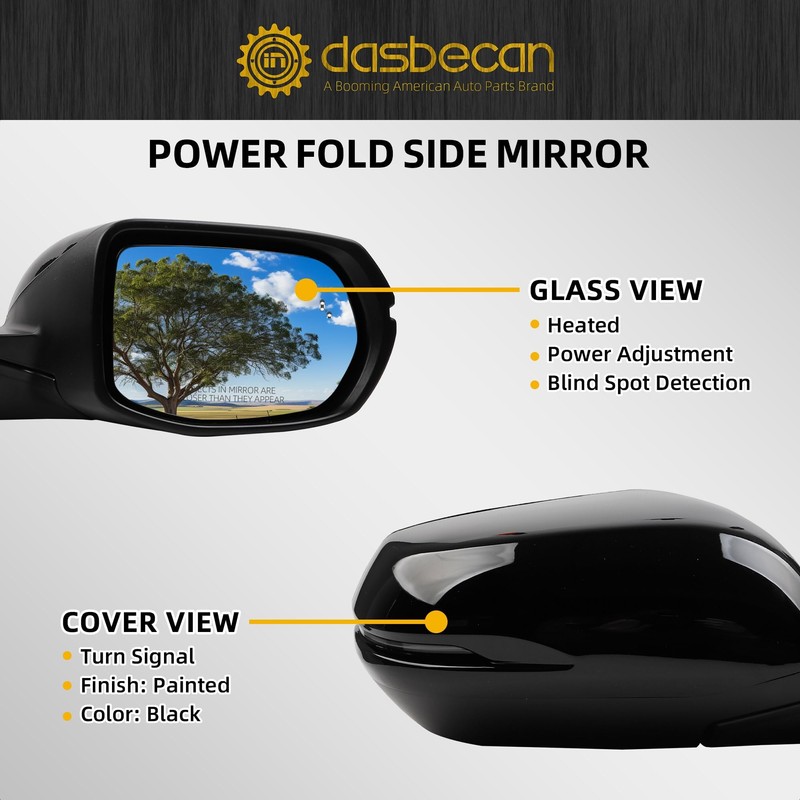 Dasbecan Right Passenger Side Mirror Compatible with Honda CRV 2017-2022
