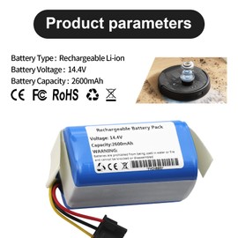 MULS 14.4V Battery for Eufy L60, L60 SES, L60 Hybrid, L50 iRobot Roomba Combo Essential Y0110, Y011020, Y0140, Y011040, Y014020, Y011240, Q011, Q011020, Q0120, Q012020 Robot Vacuum Cleaners 2600mAh