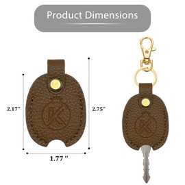 KRSURERICHER Leather Key Sleeve for Broken Key, Car Key Cover, Key Loop Replacment, Key Fod Protector Keychain for Women/Men