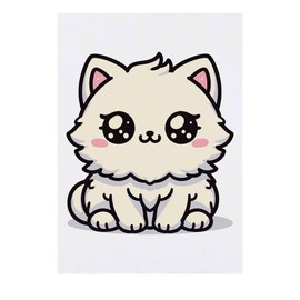 'Kawaii Cat' Temporary Tattoo - Water Resistant, Skin-Safe, Non-Toxic Transfer (TO00070701)