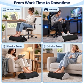 Memory Foam Footrest for Under Desk Comfort – Ergonomic Leg Support Cushion with Two Design Options for Office and Home