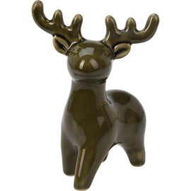 Home & Styling Christmas Reindeer Figurine, 14 cm, Colour: Green