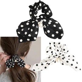 Bow Satin Scrunchies for Women Girls Bow Hair Ties Hair Accessories for Women Elastic Ribbon Hair Ties for Women's Hair Bow Scrunchie Holder for Girls Pony Tails Hair Ties for Thick Thin Hair
