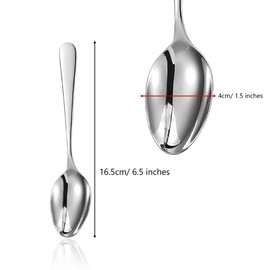 ATB Dinner Spoons, Dessert Spoon,Food Grade Stainless Steel Spoons Silverware for Home, Kitchen or Restaurant - Mirror Polished, Dishwasher Safe, Set of 4/6/12, 6.5 Inch (4)