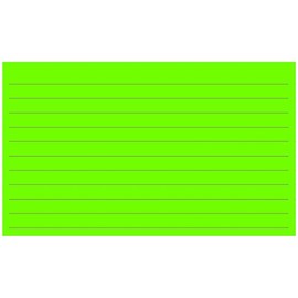 Colonial Cards: 150 Color Cardstock 3" x 5" Index Cards, Lime Green, Lined Landscape Format