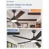 ZMISHIBO 60" Ceiling Fans with Lights, Black Modern Ceiling Fan