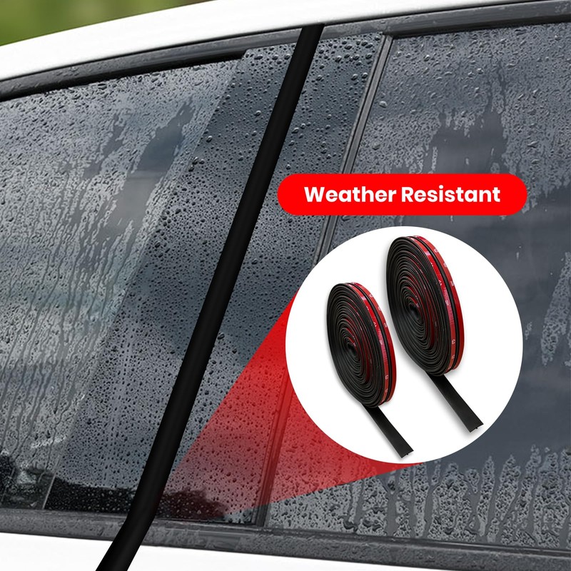 FengleAuto 2PCS Windshield Rubber Seal Car Weather Stripping Trim T