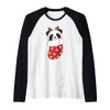 Cute Pandas In Christmas Stockings For Christmas Raglan Baseball Tee