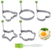 5 x Stainless Steel Fried Egg Moulds, Non-Stick Egg Rings,
