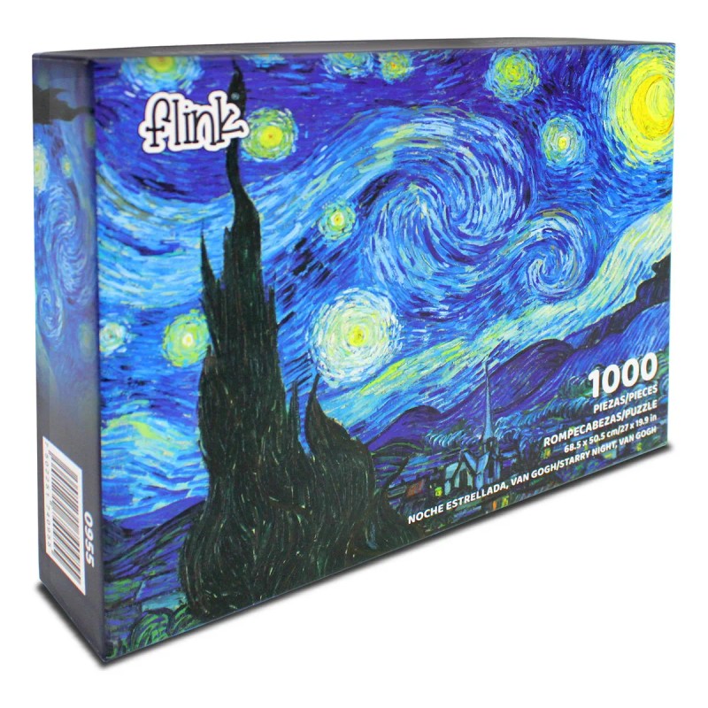 Rompecabezas Flink Noche Estrellada, Van Gogh de 1000 piezas con