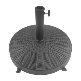 T&Jero 50 lb Round Heavy Duty Outdoor Market Umbrella Base Stand with Wheels for Patio, Black