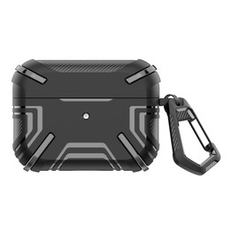 BUITFOU AirPods Pro 2 Case (2023/2022) Air Pods Pro 2 Case TPU Material "Mechanical" Cover Breakaway Carbon Fiber Surface AirPods Pro 2 Cover Drop Proof Shockproof LED Light Visible with Carabiner