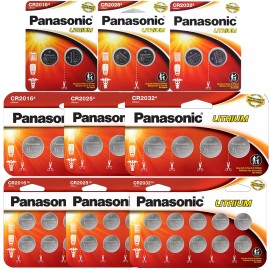 Panasonic CR2016 - CR2025 - CR2032 3V Lithium Coin Batteries (2, 4, 10 Pack) - CR2025, 2 Batteries