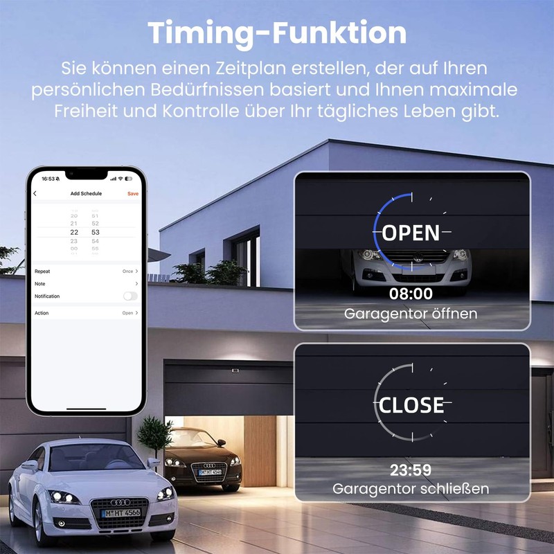 MIUCDA Smart Garage Door Opener, WiFi Remote Control with App,