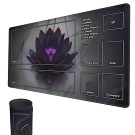 MTG Playmat, 24" x 14" Original TCG Playmats Stitched Edges Smooth Rubber Surface Battle Board Game MTG Playmat with Zones