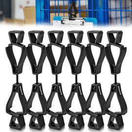BOZZYS Glove Clips for Work Glove Holders,6 Pack Black Protective Plastic Grabber Clamp, clips for hanging gloves,Anti-drop Keeper,for Safety Worker Construction Guard Labor