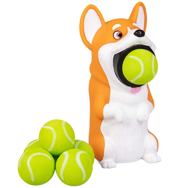 Hog Wild Corgi Dog Popper Toy - Pop Foam Balls Up to 20 Feet - 6 Balls Included - Age 4+