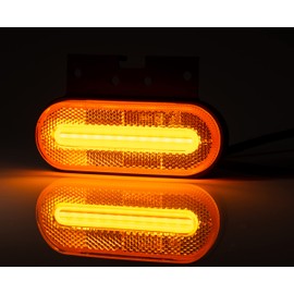 MelTruck® 2x LED Outline Light ADR Marker Light 12 V 24 V E9 Reflector Truck Trailer (Yellow with Holder)