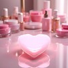 WLngtv 1Pc Pink Heart-Shaped Eyeshadow Makeup Box With Lip Stick
