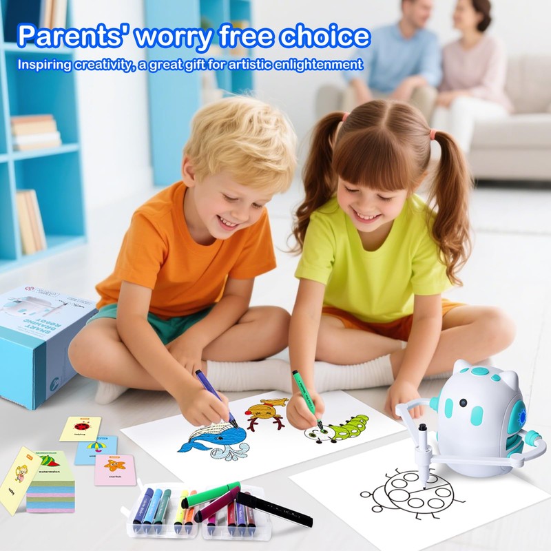 Drawing Robot for Kids 150 Educational Cards Smart Drawing Robot