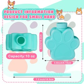 Sratte 24 Pieces 10 oz Dog Paw Cups for Kids with Straw and Lid Dog Theme Birthday Party Favors Plastic Puppy Paw Print Drinking Cups for Pet Theme Party Supplies Decorations