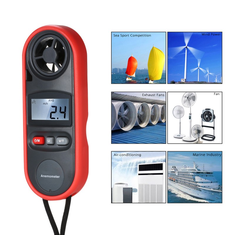 Mini Digital Anemometer Beaufort Scale IP67 Thermometer Handheld Anemometro Pocket