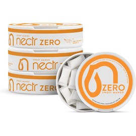 Nectr Energy Zero Pouches - No Caffeine, No Sugar, Zero Calories Mini Pouches for Oral Fixation and Stress Relief - 4 Pucks of 20 - Sweet Mango Flavor
